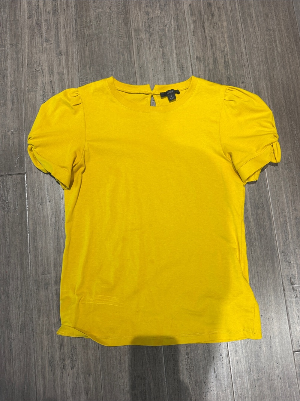 J. Crew Bright goldenrod Yellow Puff Sleeve Crewneck Tee